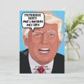 GRAPPIGE DONALD TRUMP VERJAARDAGSFEESTUITNODIGINGE KAART (Staand voorkant)
