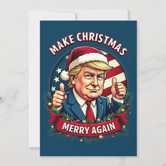 Grappige Donald Trump vrolijk kerstkaart (Voorkant)