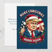 Grappige Donald Trump vrolijk kerstkaart (Voorkant / Achterkant)