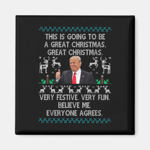 Grappige Donald Trump Vrolijke Kerstpyjama Magneet