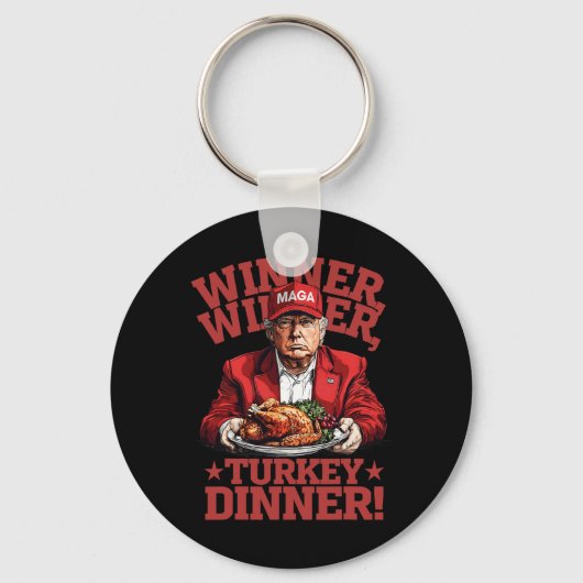 Grappige Donald Trump Winnaar Turkije Diner Tha Sleutelhanger (Voorkant)