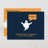 Grappige donkerblauwe en oranje Halloween Briefkaart (Voorkant / Achterkant)
