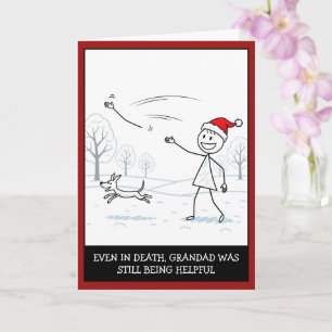 Grappige donkere humor stickman Kerstmis Kaart