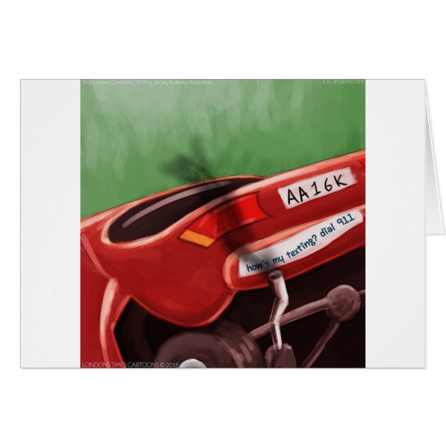 Grappige 'Don't Text & Drive' Rick London (Voorkant Horizontaal)