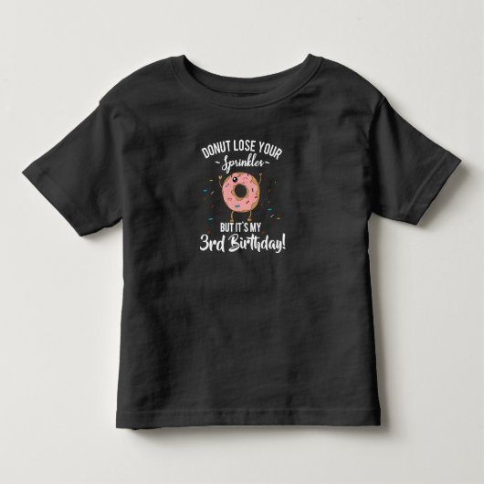 Grappige Donut 3e Verjaardag Derde Verjaardagsfees Kinder Shirts (Voorkant)