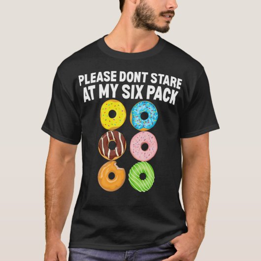 Grappige Donut 6pack Gezegden T-shirt (Voorkant)