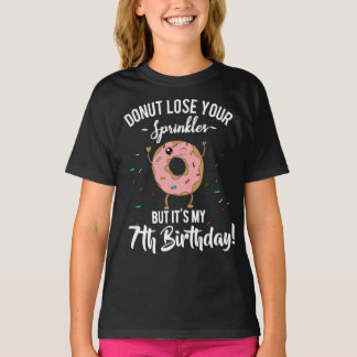 Grappige donut 7e verjaardag zevende verjaardagsfe t-shirt