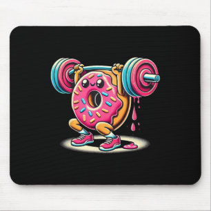 Grappige Donut Bodybuilding Gewichtheffen Eten Gym Muismat