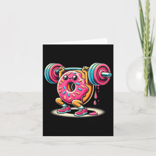 Grappige Donut Bodybuilding Gewichtheffen Food Gym Kaart