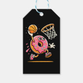 Grappige Donut Dunking Basketbal Voedsel Kampioen Cadeaulabel (Voorkant)