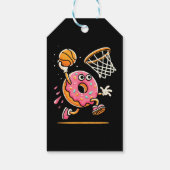 Grappige Donut Dunking Basketbal Voedsel Kampioen Cadeaulabel (Achterkant)
