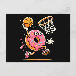 Grappige Donut Dunking Basketbal Voedsel Kampioen  Feestdagenkaart