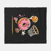 Grappige Donut Dunking Basketbal Voedsel Kampioen Fleece Deken (Voorkant (Horizontaal))