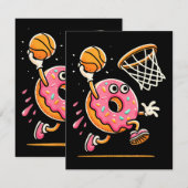 Grappige Donut Dunking Basketbal Voedsel Kampioen  Informatiekaartje (Voorkant / Achterkant)