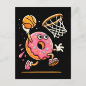Grappige Donut Dunking Basketbal Voedsel Kampioen Informatiekaartje (Voorkant)