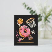 Grappige Donut Dunking Basketbal Voedsel Kampioen  Informatiekaartje (Staand voorkant)