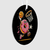 Grappige Donut Dunking Basketbal Voedsel Kampioen Ornament (voorkant)