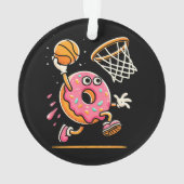 Grappige Donut Dunking Basketbal Voedsel Kampioen Ornament (achterkant)