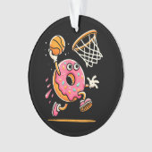 Grappige Donut Dunking Basketbal Voedsel Kampioen Ornament (voorkant)
