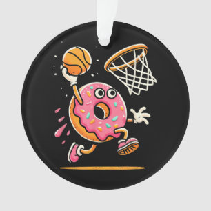 Grappige Donut Dunking Basketbal Voedsel Kampioen Ornament