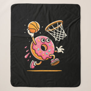 Grappige Donut Dunking Basketbal Voedsel Kampioen Sherpa Deken