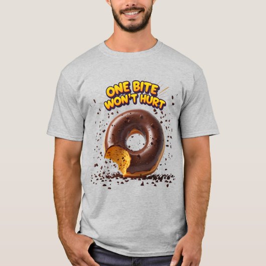 Grappige donut - Een beet doet geen pijn T-shirt (Voorkant)