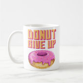 Grappige Donut Geef Niet Op Koffiemok (Links)