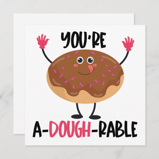 Grappige Donut Pun Notitiekaartje (Voorkant / Achterkant)