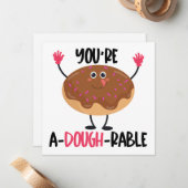 Grappige Donut Pun Notitiekaartje (Voorkant / Achterkant in situ)