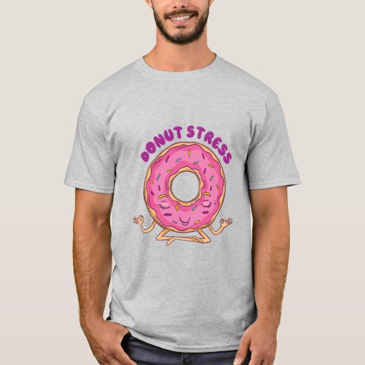 Grappige Donut Stress Yoga Donut T-shirt (Voorkant)