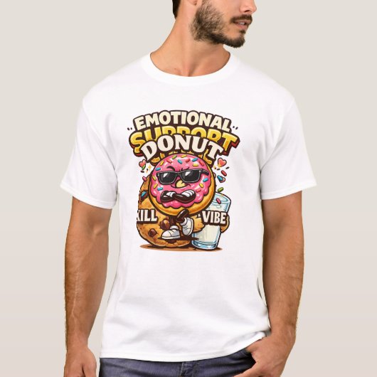 Grappige Donut Tekening 'Donut Kill My Vibe' T-shirt (Voorkant)