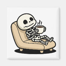 Grappige Doodgraver die Koffie Drinkt | "Dood van