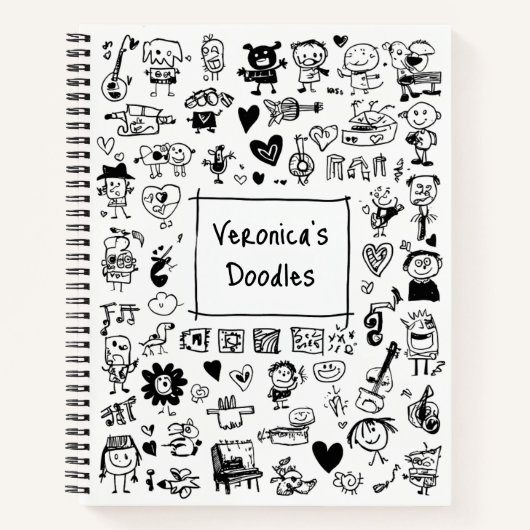 Grappige Doodle Kunst Aangepaste Naam Kunstenaar S Notitieboek (Voorkant)