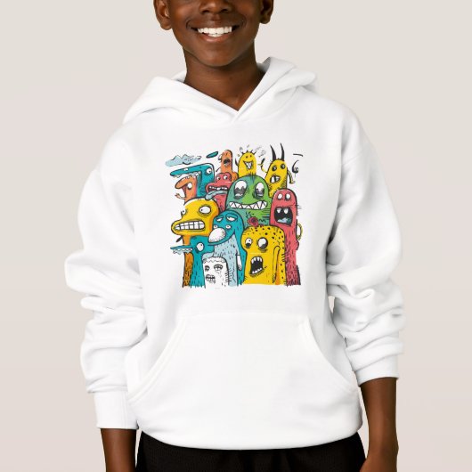 Grappige Doodle Monsters Trui (Voorkant)