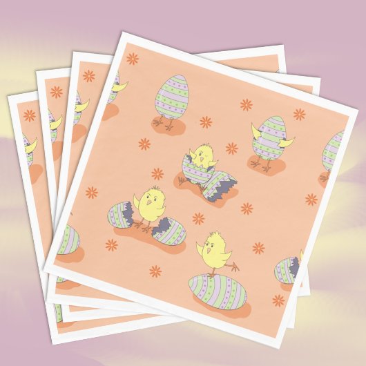 Grappige Doodle Paaskuikens Papieren servetten