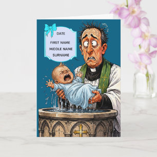 Grappige Doopkaart – Huilende Baby Jongen Kaart