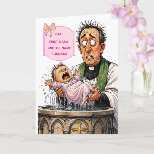 Grappige Doopkaart – Huilende Baby Meisje Kaart