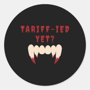 Grappige, door tarieven gestuurde, doodsbange tari ronde sticker