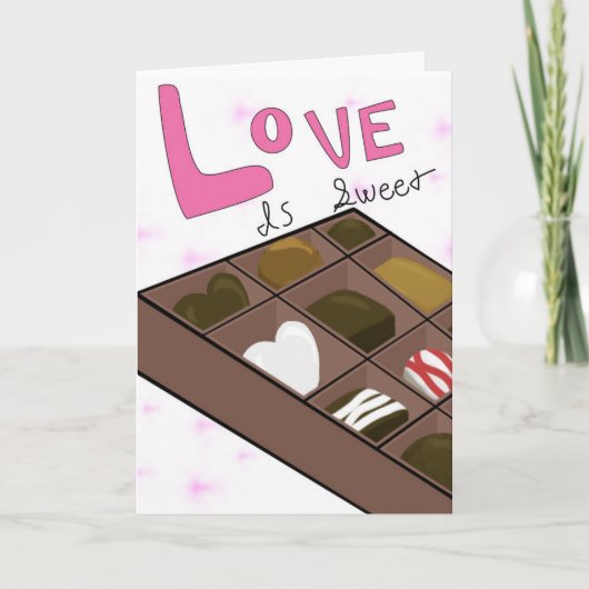 Grappige doos van Chocolates Valentijns gevouwen K Kaart (Voorkant)