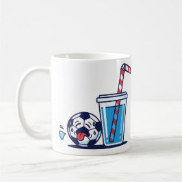Grappige Dorstige Voetbal Die Koude Water Drink No Koffiemok
