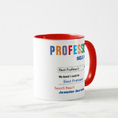 Grappige Douane Beste Professor Cadeau Mok (Voorkant rechts)