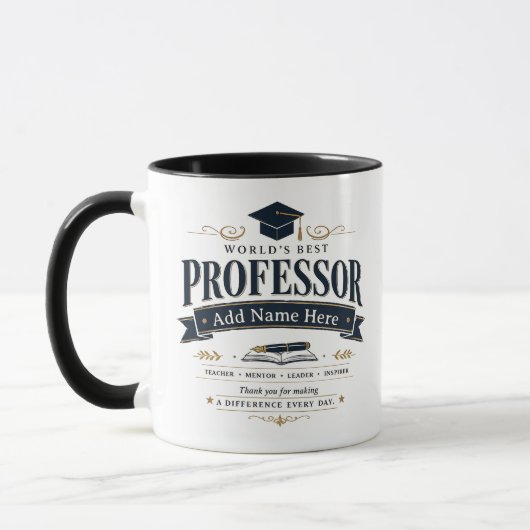 Grappige Douane Beste Professor Cadeau Mok (Links)