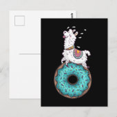 Grappige Doughnut Lama Alpaca Donut Briefkaart (Voorkant / Achterkant)