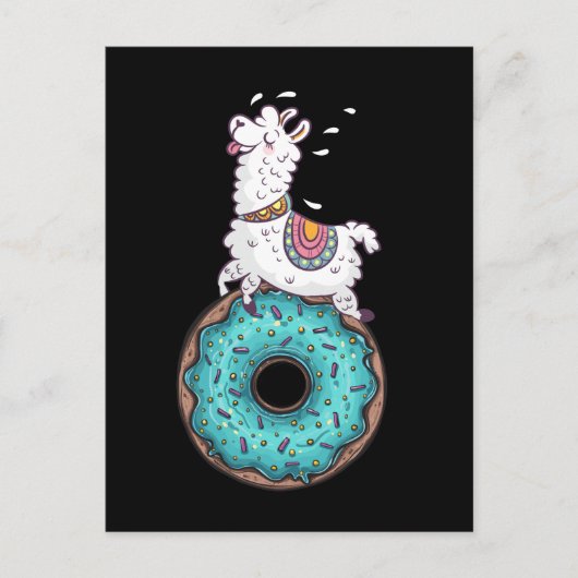 Grappige Doughnut Lama Alpaca Donut Briefkaart (Voorkant)