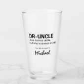 Grappige Dr.-oom Quote | Gepersonaliseerde Uncle G Glas (Voorkant)
