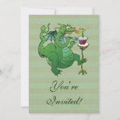 Grappige draak blaast verjaardagskaarsen kaart (Voorkant)