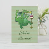 Grappige draak blaast verjaardagskaarsen kaart (Staand voorkant)