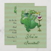 Grappige draak blaast verjaardagskaarsen kaart (Voorkant / Achterkant)