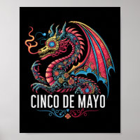 Grappige draak Cinco de Mayo Sugar Skull Flower Me