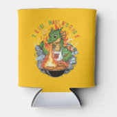 Grappige Draak Grill Meester BBQ & Grill Cartoon Blikjeskoeler (Voorkant)